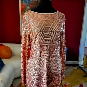 Sequin Long Sleeve Dress
